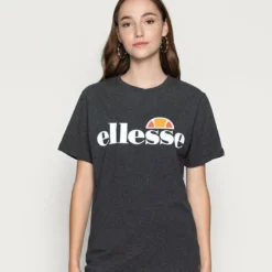 Ellesse ALBANY - T-shirt Imprimé - Dark Grey Marl