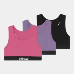 Ellesse EMILIO 3 PACK - Brassière - Black/pink/purple