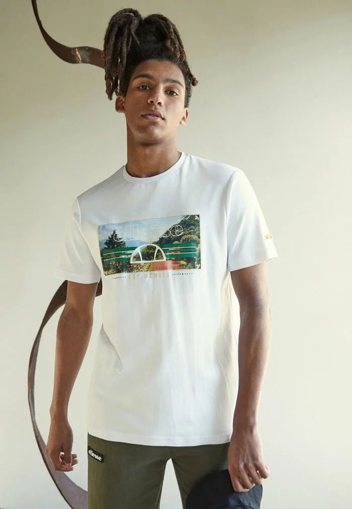 Ellesse SCENICA - T-shirt Imprimé - White 1 Ellesse SCENICA - T-shirt Imprimé - White