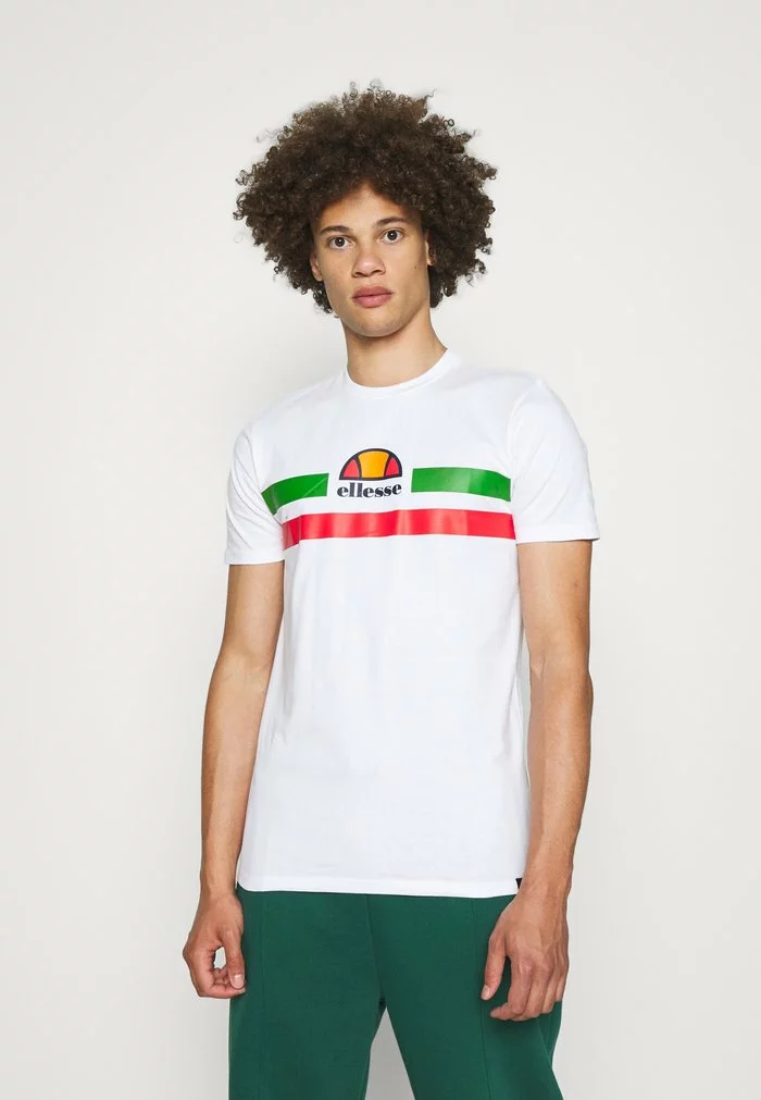 Ellesse APRELA TEE - T-shirt Imprimé - White/green 1 Ellesse APRELA TEE - T-shirt Imprimé - White/green