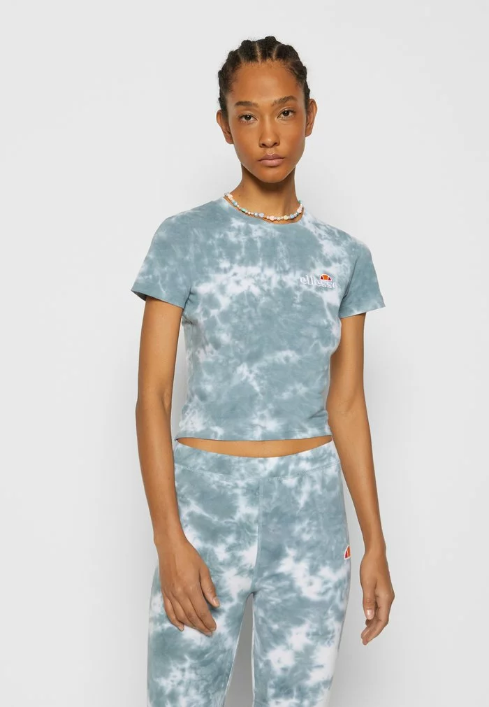 Ellesse VIKINS TIE DYE CROP - T-shirt Imprimé - Green/white 3 Ellesse VIKINS TIE DYE CROP - T-shirt Imprimé - Green/white – Image 3
