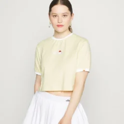 Ellesse DERLA CROP - T-shirt Basique - Light Yellow