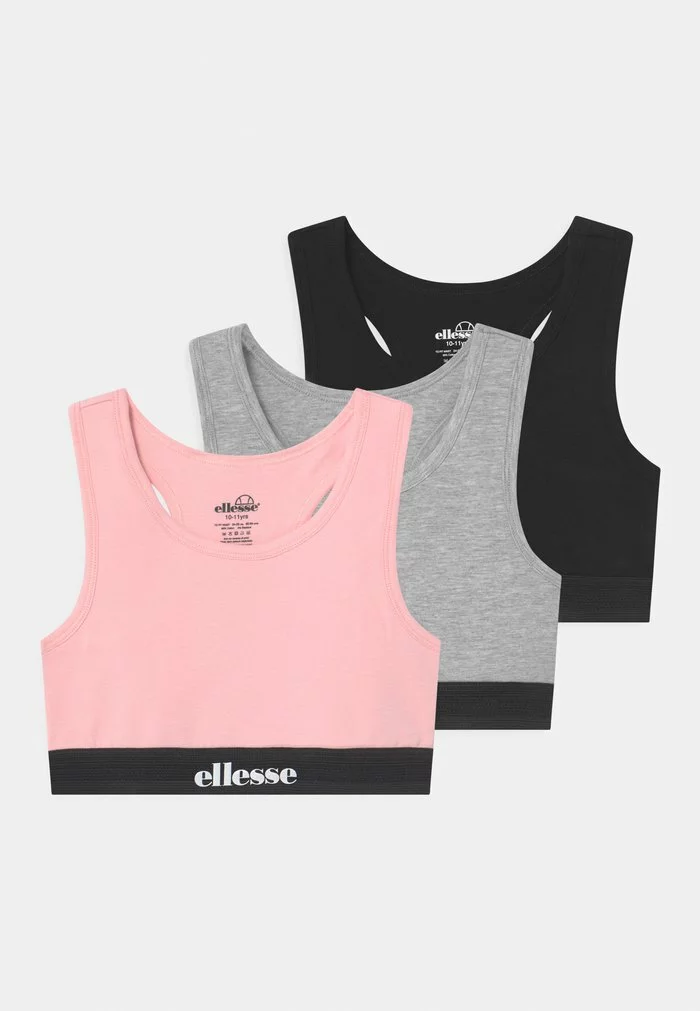 Ellesse EMILO 3 PACK - Brassière - Black/grey Marl/pink 1 Ellesse EMILO 3 PACK - Brassière - Black/grey Marl/pink
