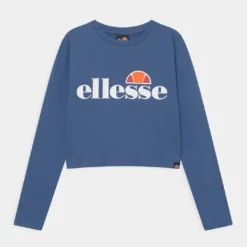 Ellesse ARENO CROP - T-shirt à Manches Longues - Blue