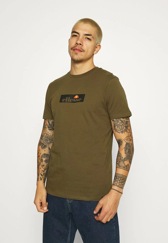Ellesse OMBRONO - T-shirt Imprimé - Khaki 1 Ellesse OMBRONO - T-shirt Imprimé - Khaki