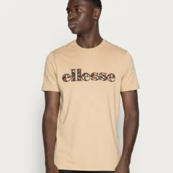 Ellesse CRATER TEE - T-shirt Imprimé - Beige