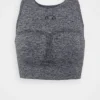 Ellesse ABLAZE CROP - T-shirt De Sport - Dark Grey Marl