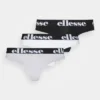 Ellesse KAYLEY THONG 3 PACK - String - Grey Melange/black/white