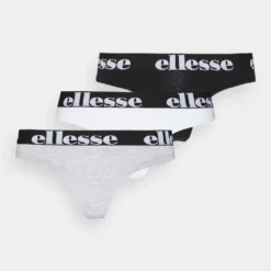 Ellesse KAYLEY THONG 3 PACK - String - Grey Melange/black/white