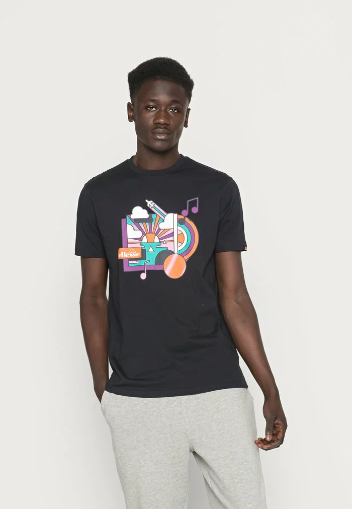 Ellesse MATTEI - T-shirt Imprimé - Black 1 Ellesse MATTEI - T-shirt Imprimé - Black