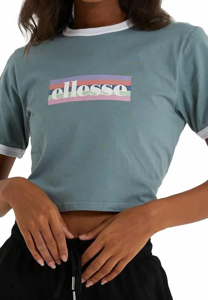 Ellesse FLIDE CROP KURZARM RUNDHAL - T-shirt Imprimé - Grün 1 Ellesse FLIDE CROP KURZARM RUNDHAL - T-shirt Imprimé - Grün