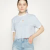 Ellesse DERLA CROP - T-shirt Basique - Light Blue