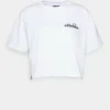 Ellesse CLAUDINE CROP - T-shirt Imprimé - White