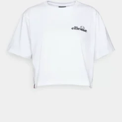 Ellesse CLAUDINE CROP - T-shirt Imprimé - White