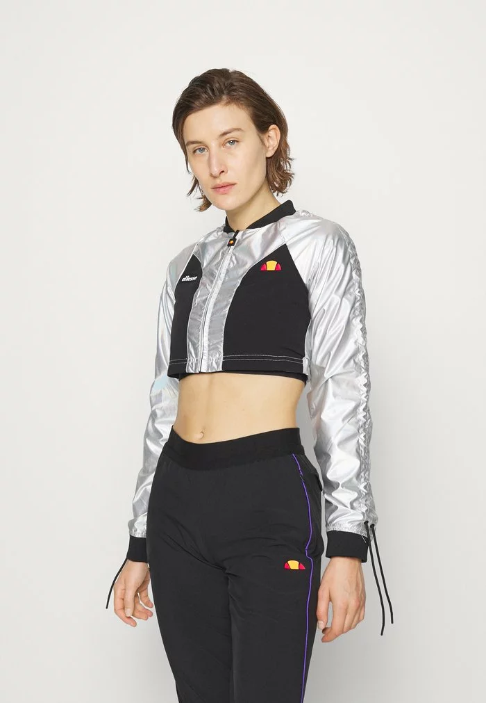 Ellesse HOUGHTON CROP TRACK - Veste De Survêtement - Silver 1 Ellesse HOUGHTON CROP TRACK - Veste De Survêtement - Silver