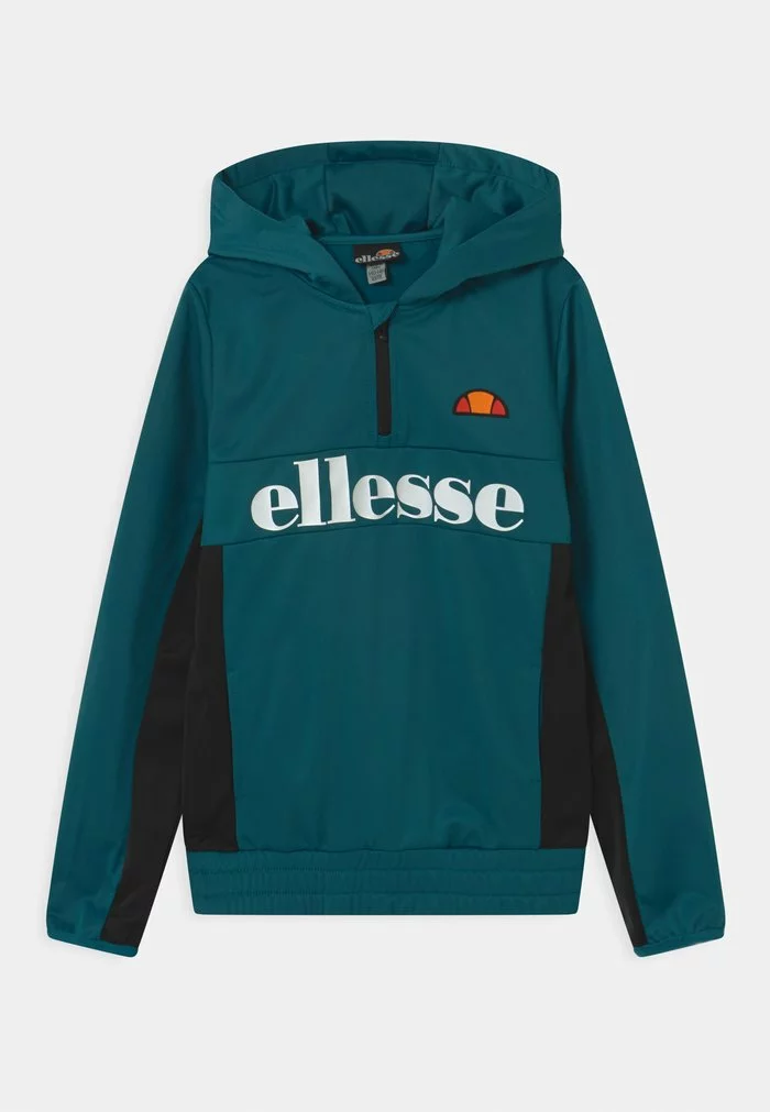 Ellesse HALF ZIP HOODY UNISEX - Sweat à Capuche - Teal/black 1 Ellesse HALF ZIP HOODY UNISEX - Sweat à Capuche - Teal/black