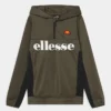 Ellesse HALF ZIP HOODY UNISEX - Sweat à Capuche - Khaki/black