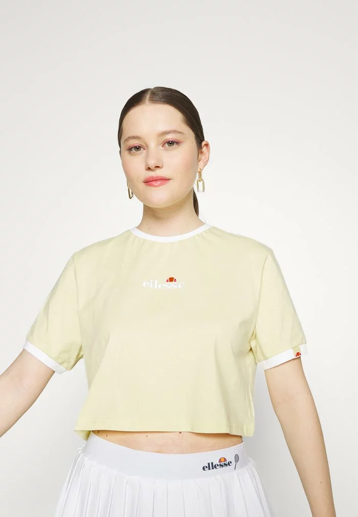 Ellesse DERLA CROP - T-shirt Basique - Light Yellow 6 Ellesse DERLA CROP - T-shirt Basique - Light Yellow – Image 6