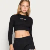 Ellesse WITTER CROP - T-shirt à Manches Longues - Black