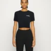 Ellesse CLAUDINE CROP - T-shirt Imprimé - Black